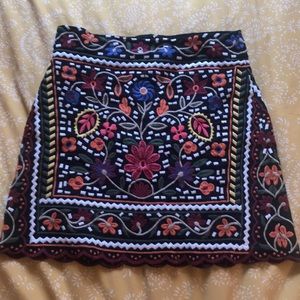 Zara Embroidered Mini Skirt